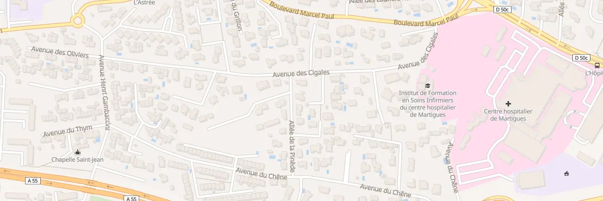 Plan du 12 All de la Pinède à Martigues