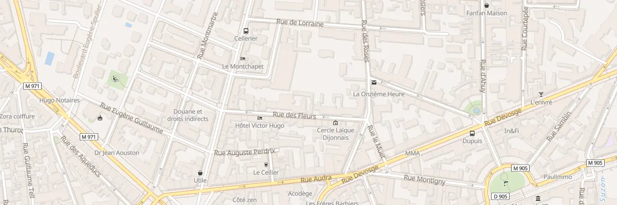 Plan du 8 Rue des Fleurs à Dijon