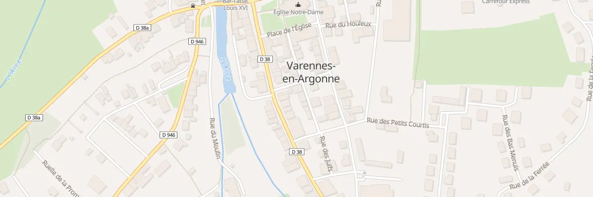 Plan du 16 Rue Grande Rue à Varennes-en-Argonne