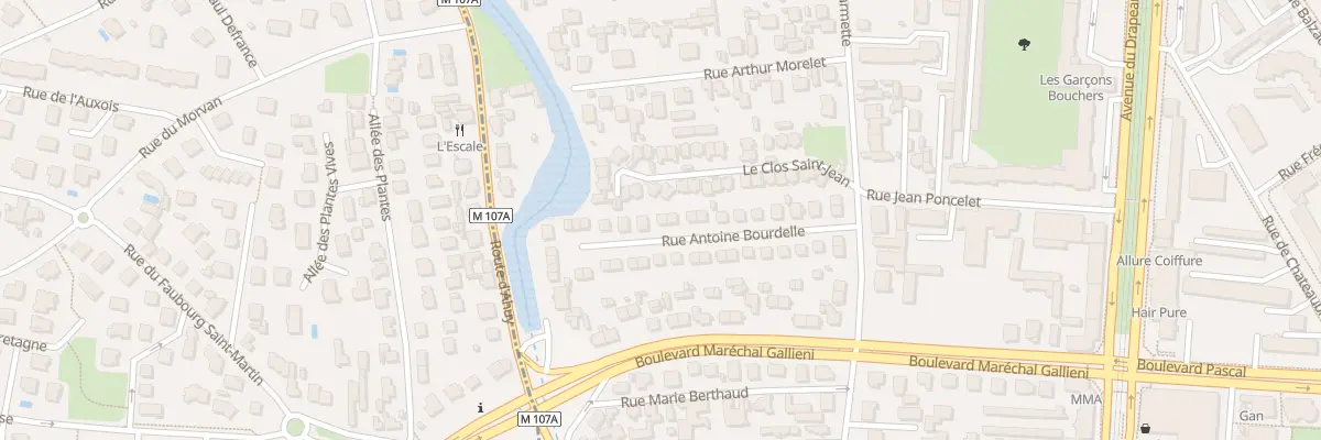 Plan du 22 Rue Antoine Bourdelle à Dijon