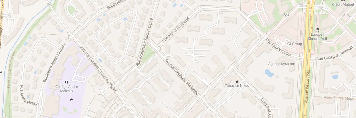 Plan du 2 Rue Arthur Rimbaud à Dijon