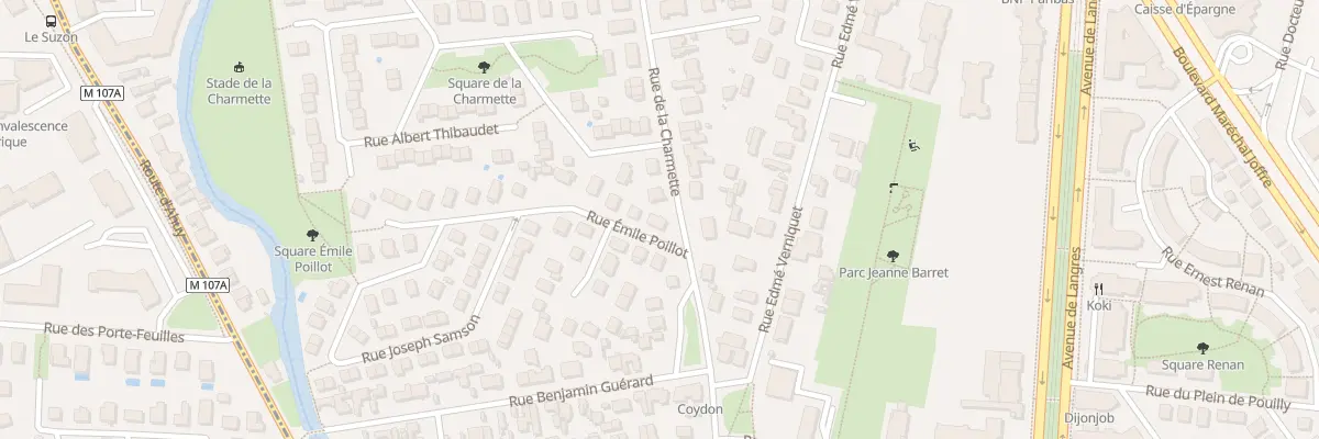 Plan du 2 Rue Emile Poillot à Dijon