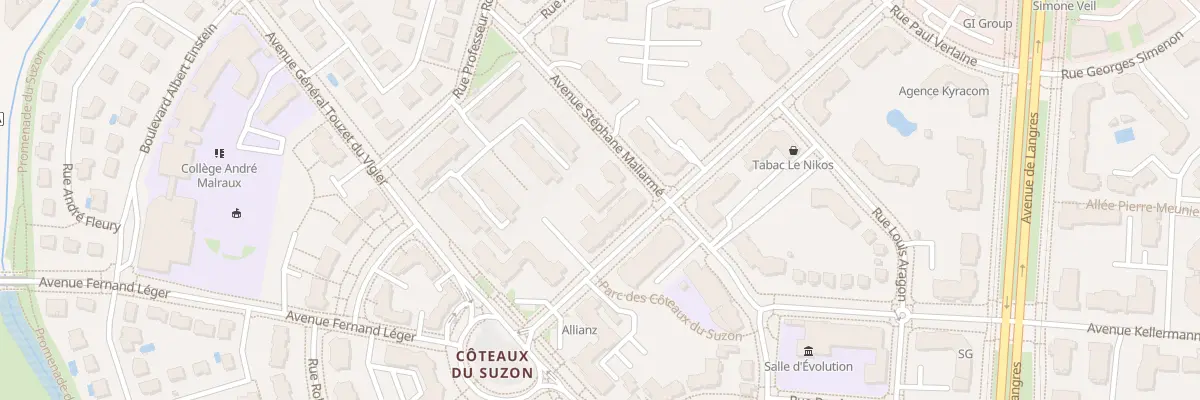 Plan du 11 Av de la Concorde à Dijon