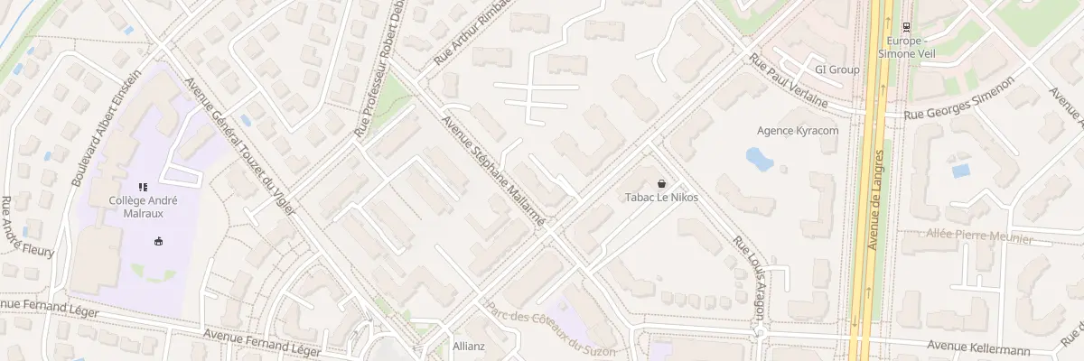 Plan du 15 Av de la Concorde à Vianges
