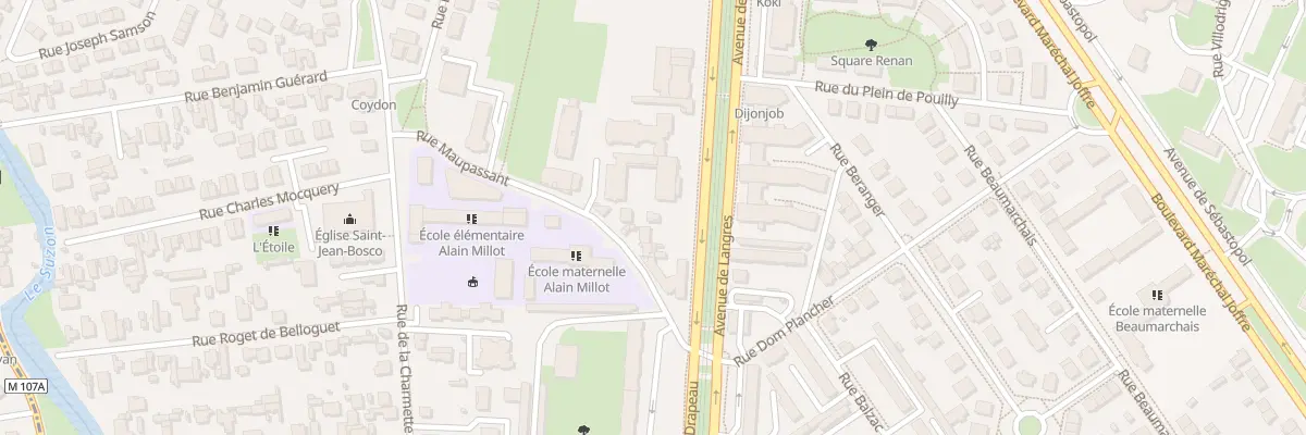 Plan du 12A Rue Maupassant à Dijon