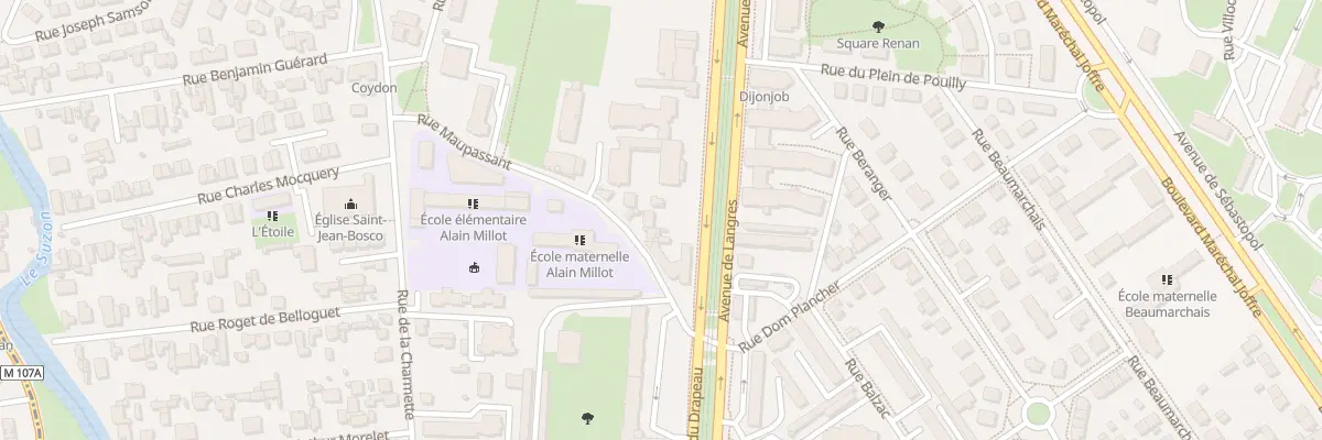 Plan du 9 Av de Langres à Dijon