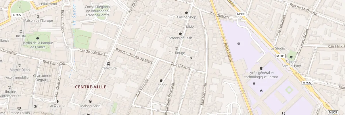 Plan du 68 Rue Jean-Jacques Rousseau à Dijon