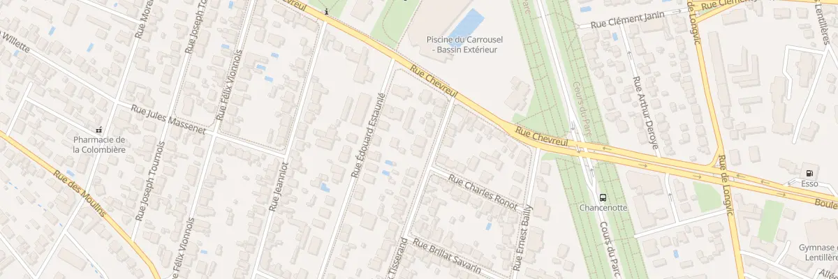 Plan du 10 Rue Felix Tisserand à Dijon