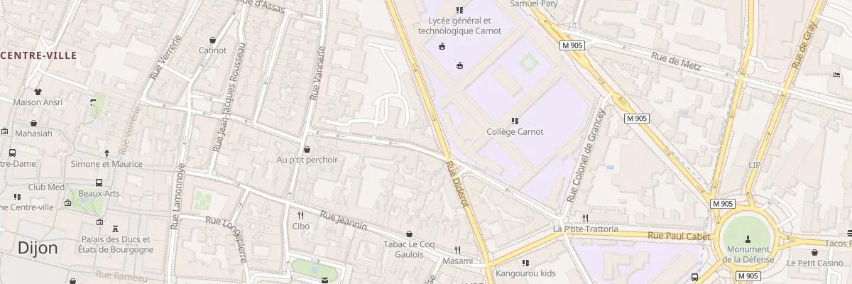 Plan du 9 Rue du Lycée à Dijon