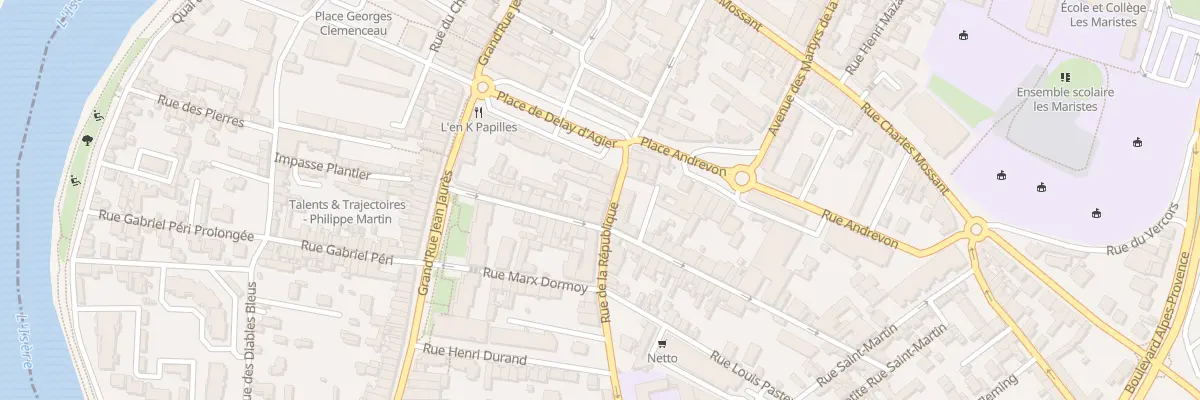 Plan de la Rue de la République à Bourg-de-Péage