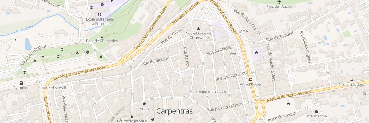 Plan du 25 Rue Barriot à Carpentras