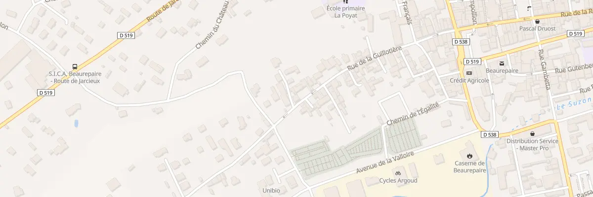 Plan du 9013 Rue de la Guillotiere à Beaurepaire