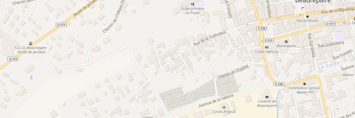 Plan du 9011 Rue de la Guillotiere à Beaurepaire