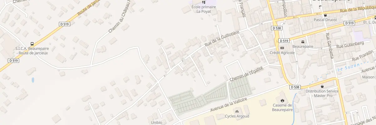 Plan du 25 Rue de la Guillotiere à Beaurepaire
