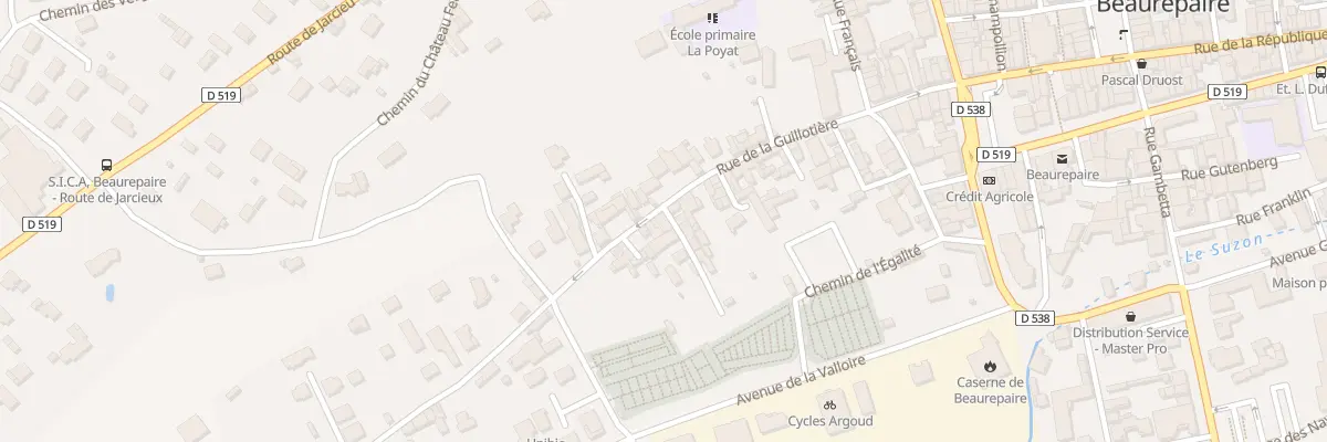 Plan du 21 Rue de la Guillotiere à Beaurepaire