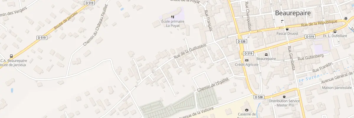 Plan du 15 Rue de la Guillotiere à Beaurepaire