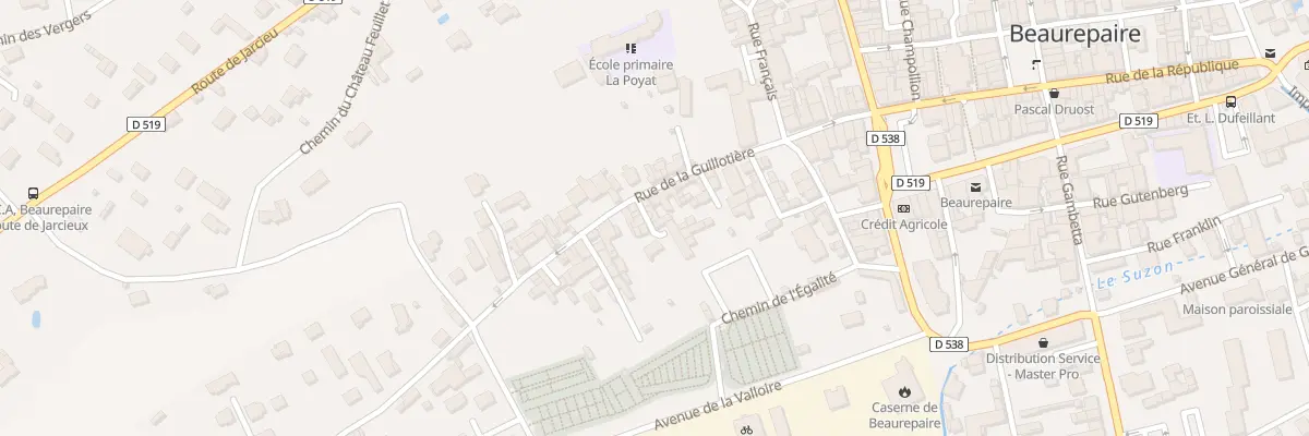 Plan du 9012 Rue de la Guillotiere à Beaurepaire