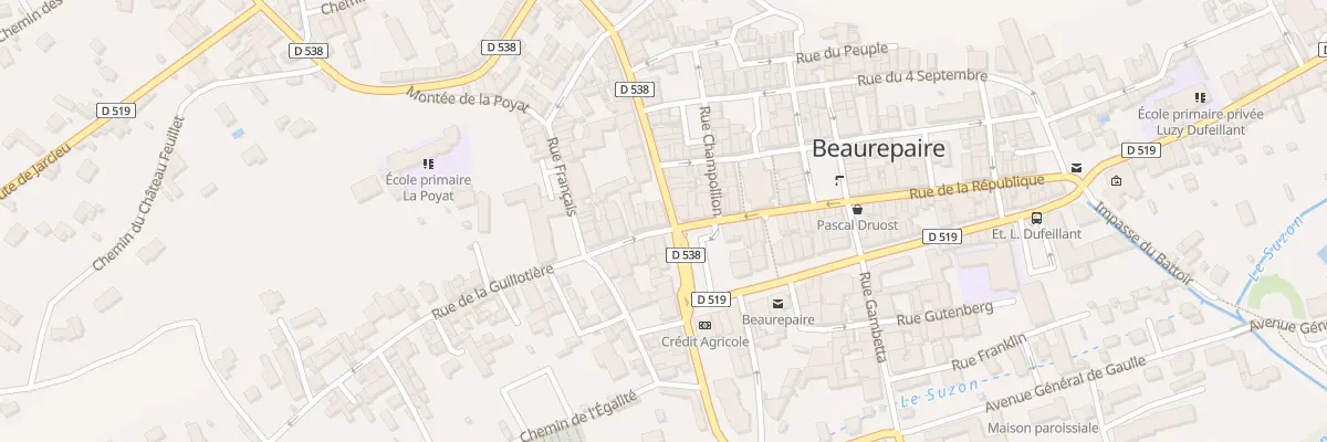 Plan du 1B Av Victor Hugo à Beaurepaire