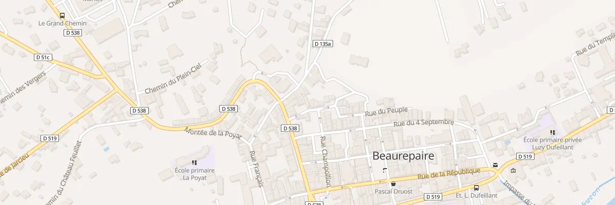 Plan du 7 Rue du Peuple à Beaurepaire