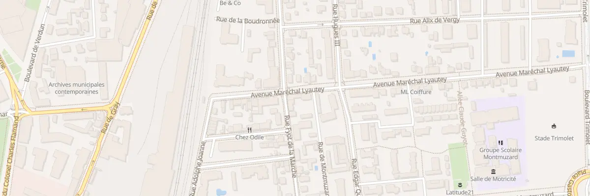 Plan du 18 Av Mal Lyautey à Dijon