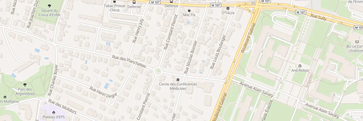 Plan du 20 Rue Nicolas Bornier à Dijon