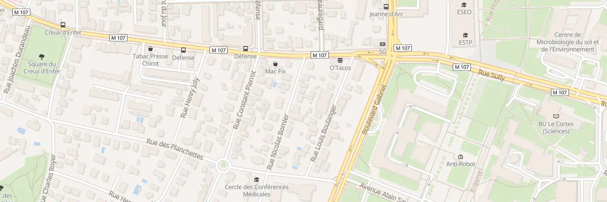 Plan du 9 Rue Nicolas Bornier à Dijon