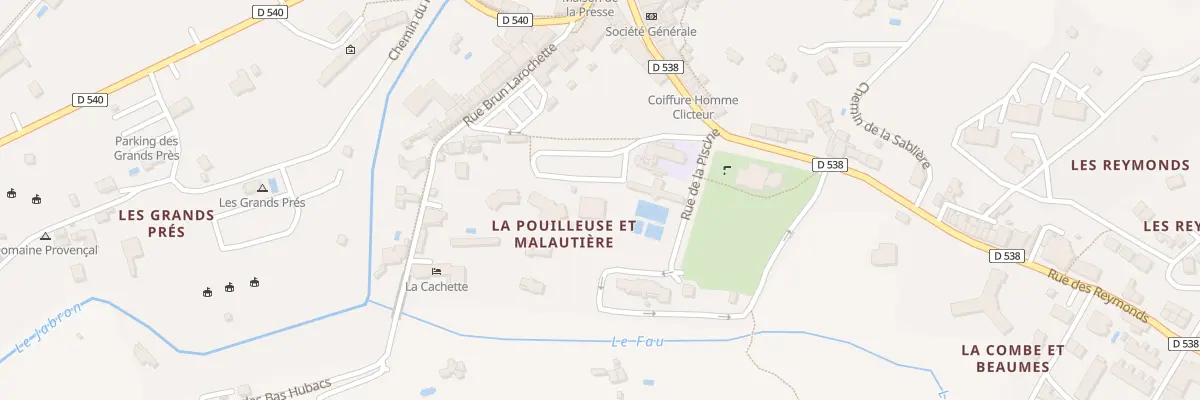 Plan de la Rue de la Piscine à Dieulefit