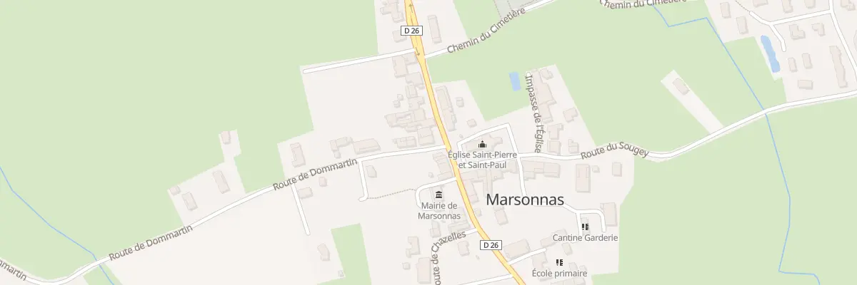 Plan de Au Bourg à Marsonnas