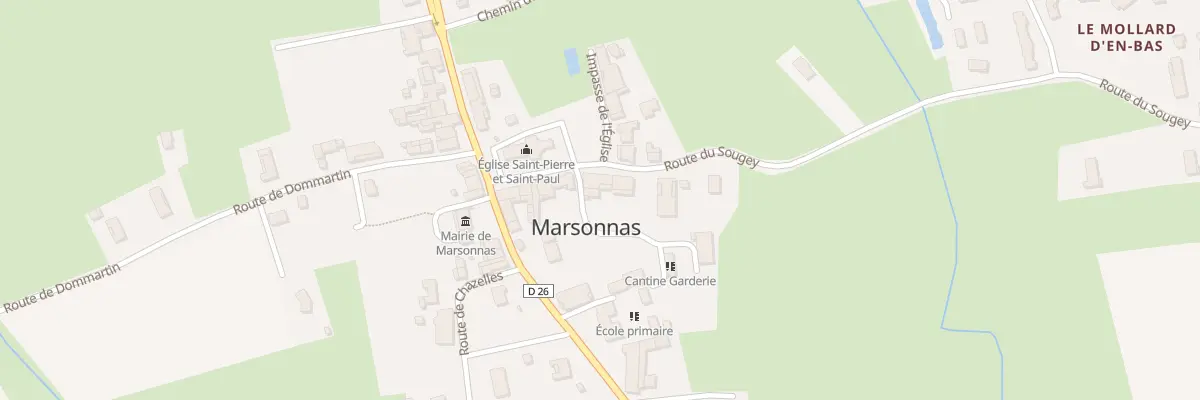 Plan du 94 Rte du Sougey à Marsonnas