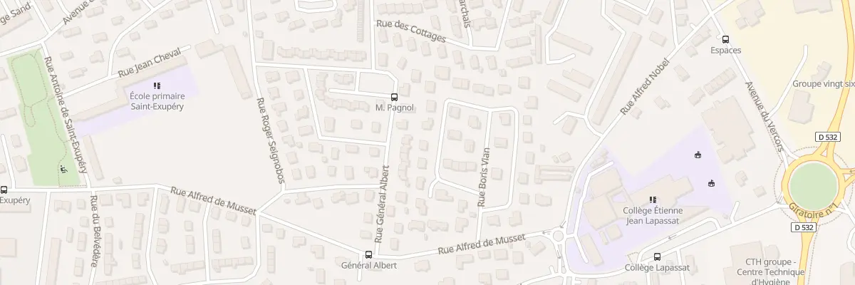 Plan du 12 Rue Henri Barbusse à Romans-sur-Isère