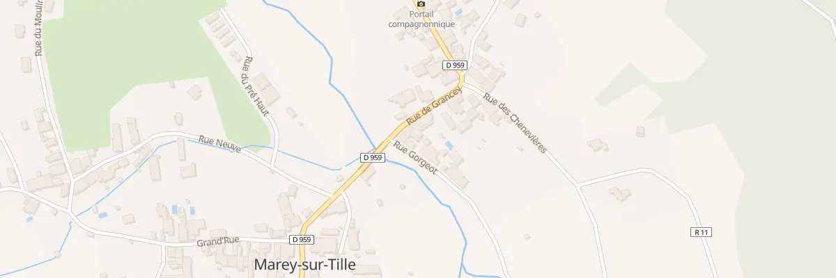 Plan du 9005 Rue Gorgeot à Marey-sur-Tille