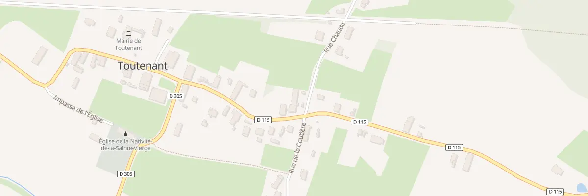 Plan de la Rue Chaude à Toutenant