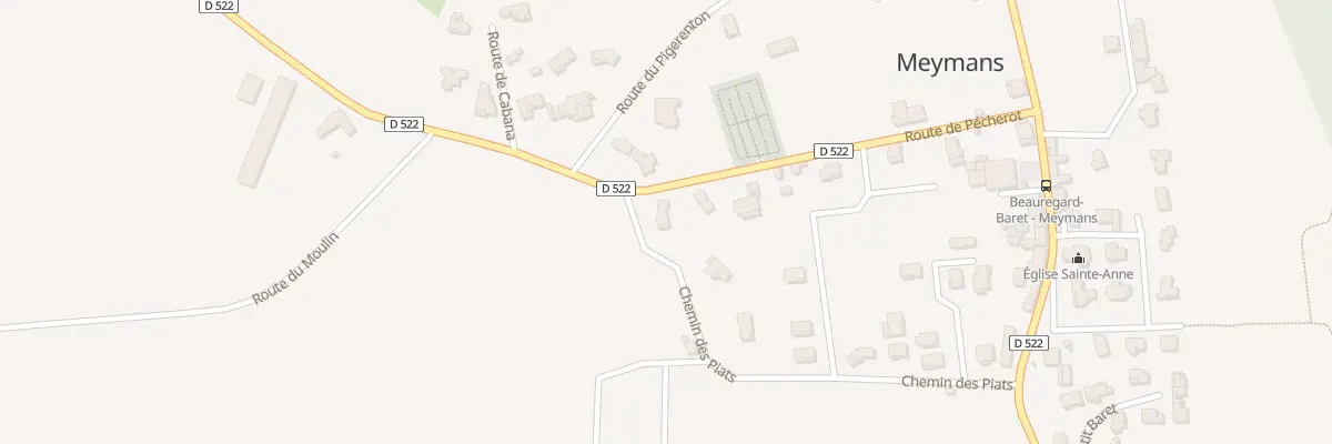 Plan du 295 Rte de Pécherot à Beauregard-Baret