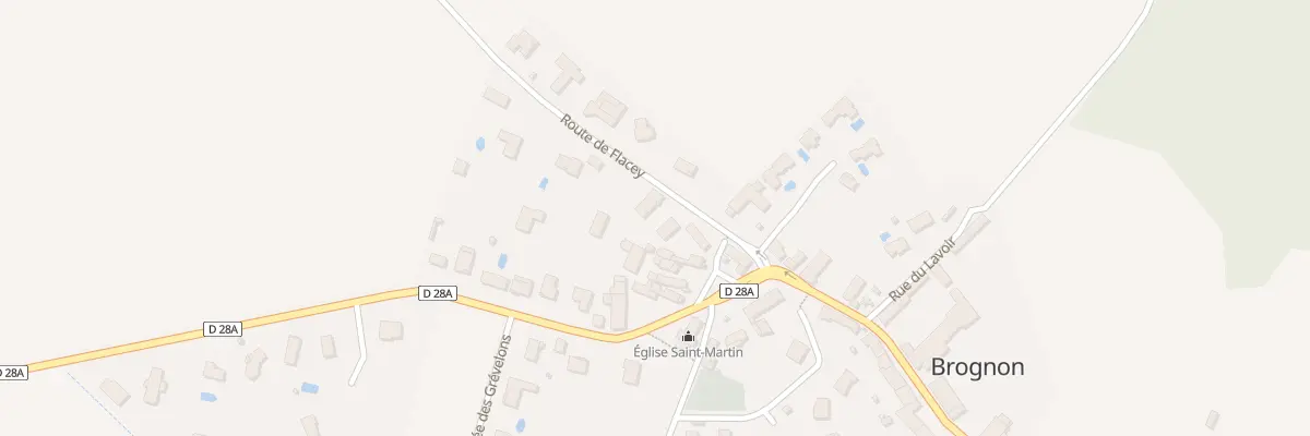 Plan du 1 Rte de Flacey à Brognon