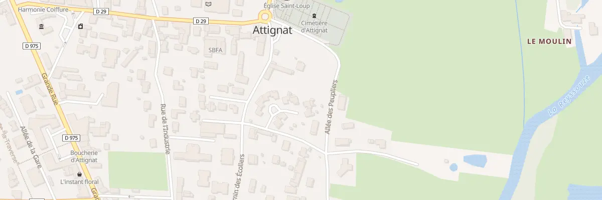 Plan du 94 All du Pavillon à Attignat