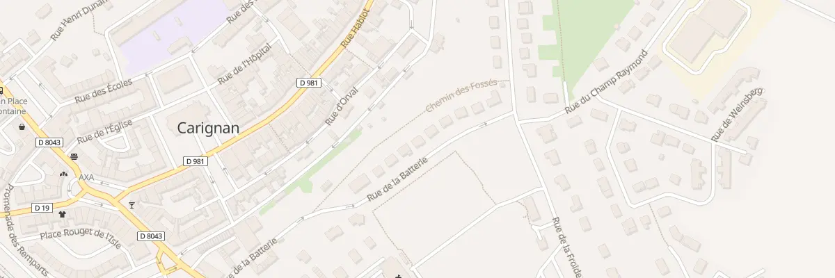 Plan du 12 Rue de la Batterie à Carignan