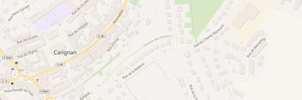 Plan du 8 Rue de la Batterie à Carignan
