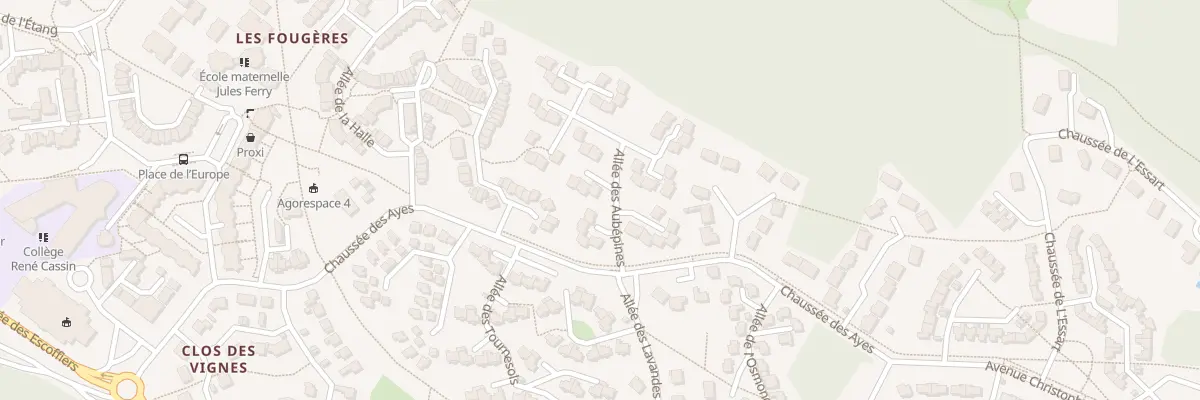 Plan du 5 All des Aubepines à Villefontaine