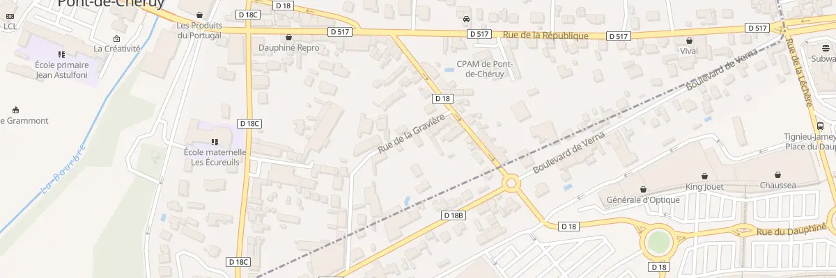 Plan de la Rue de la Gravière à Pont-de-Chéruy