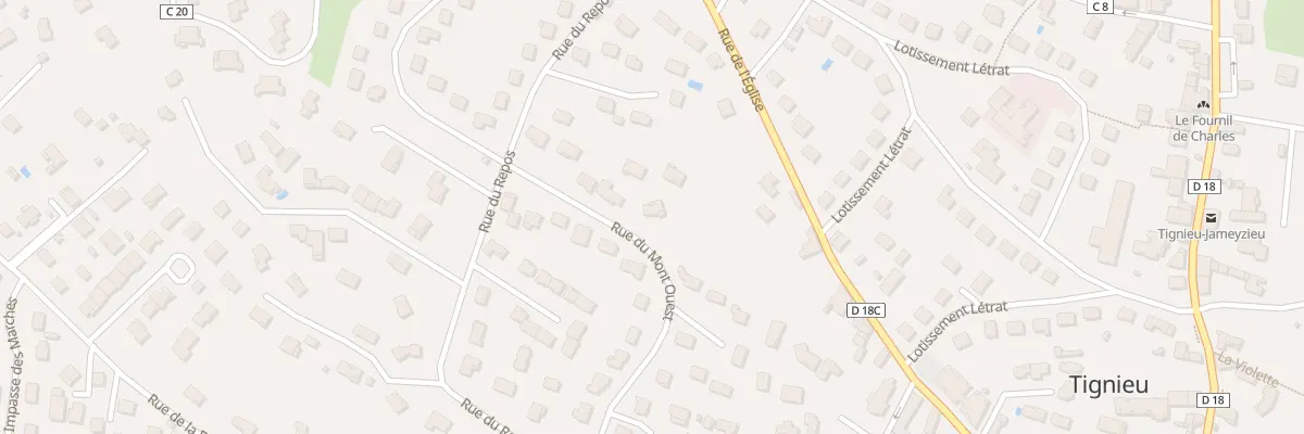 Plan du 20B Rue du Mont Ouest à Tignieu-Jameyzieu