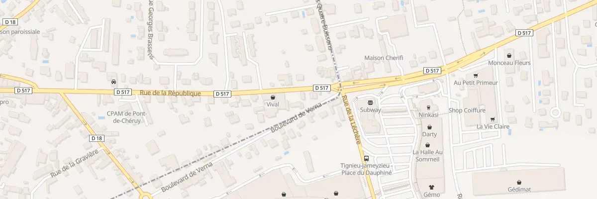 Plan du 94 Rue de la République à Pont-de-Chéruy