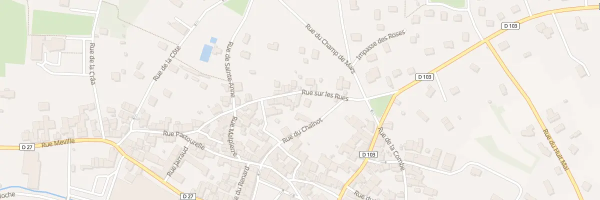 Plan du 28 Rue sur les Rues à Selongey