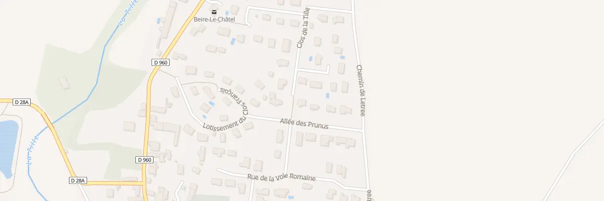 Plan du 8 All des Prunus à Beire-le-Châtel
