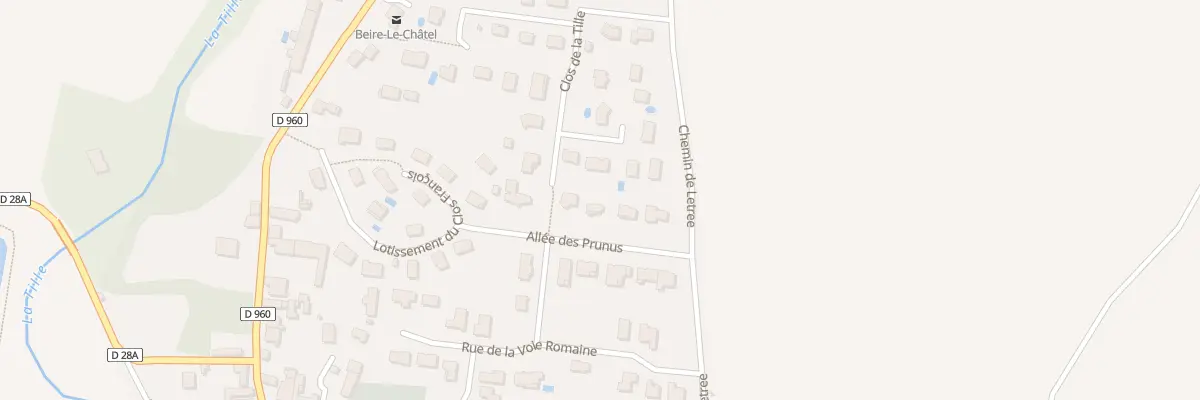 Plan du 6 All des Prunus à Beire-le-Châtel