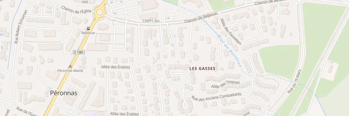 Plan du 77 All de Bellevue à Péronnas