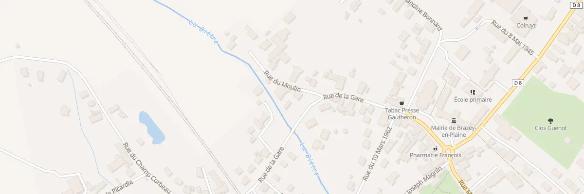Plan du 1 Rue du Moulin à Brazey-en-Plaine