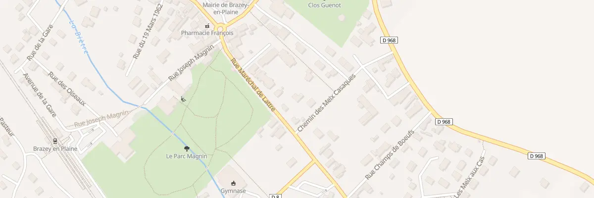 Plan du 13 Rue Maréchal de Lattre à Brazey-en-Plaine
