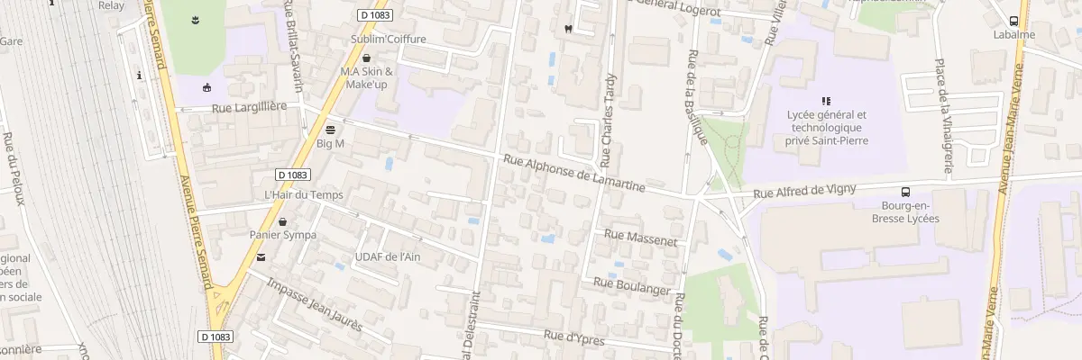 Plan du 16 Rue Lamartine à Bourg-en-Bresse