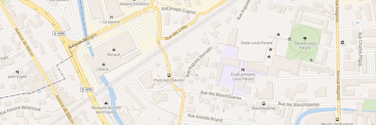 Plan du 7 Rue Auguste Perrodin à Bourg-en-Bresse