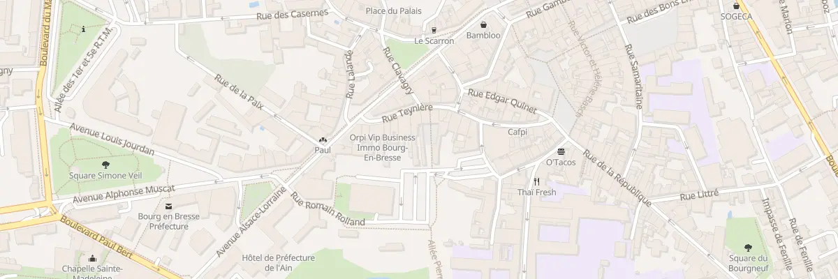 Plan du 7 Rue Teynière à Bourg-en-Bresse
